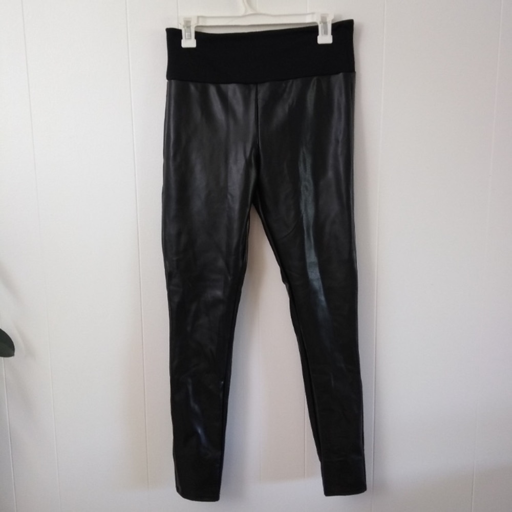 NWOT Faux Leather Spanx Leggings Size Large